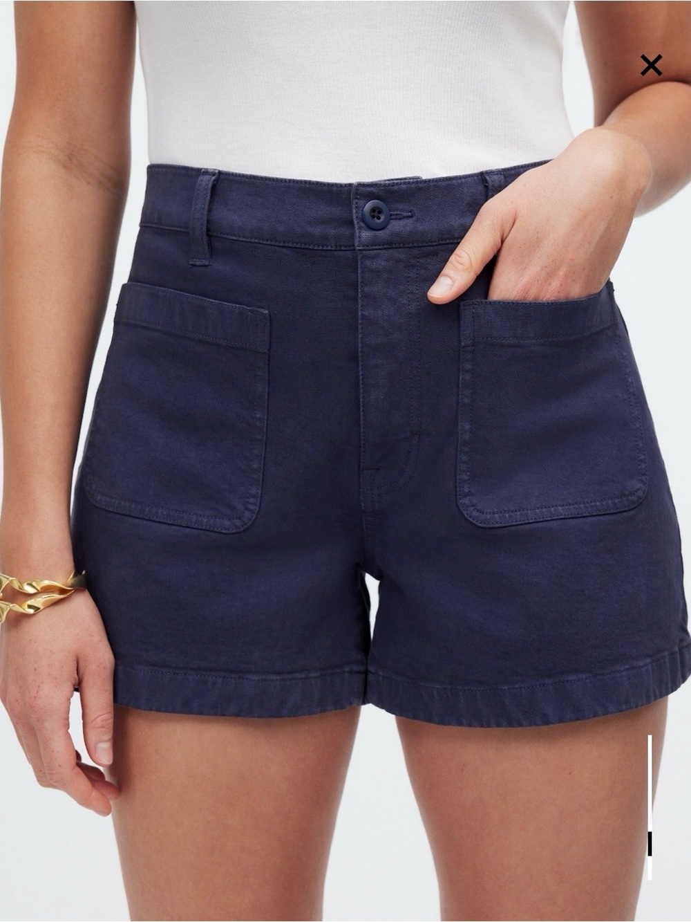 Madewell Women's Navy Patch Pocket Shorts- size 33